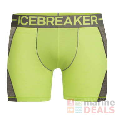 Icebreaker Mens Merino Hybrid Anatomica Zone Boxers Citron/Metal 2XL