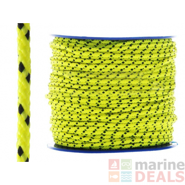 Donaghys Superspeed Yacht Braid Rope 5mm Fluoro Yellow/Black Fleck - Per Metre