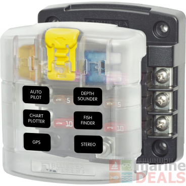 Blue Sea 5028 6-Gang Fuse Block ST ATO/ATC with Cover
