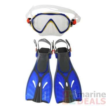 Immersed Waterborne Junior Dive Mask with Snorkel and Fins Set L-XL