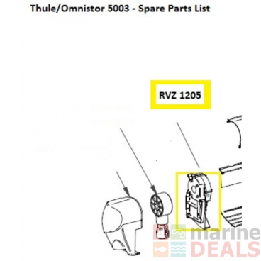 Thule/Omnistor Left Hand End Plate Assembly for 5003 Series Awning