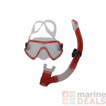 CDX Silicone Diving Mask and Snorkel Set Red Medium