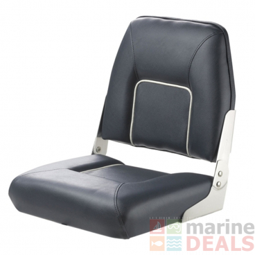 V-Quipment First Mate Deluxe Folding Seat Dark Blue with White Seams