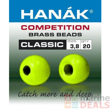 HANAK Competition CLASSIC FLOU Brass Beads Qty 10 Chartreuse