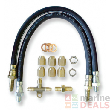 Trojan Stainless Steel Tandem Axle with Banjo Fitting Hose Kit
