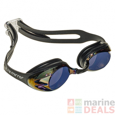 Aqualine Elite Mirror Swimming Goggles Black