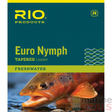 RIO Euro Nymph Leader with Tippet Ring 11ft 0X/2X Black/White