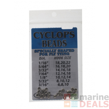 Cyclops Brass Beads for Fly Tying 3.2mm Qty 24 Nickel