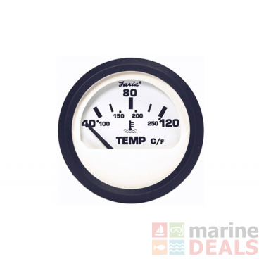 Faria Water Temperature Gauge in Euro White Style (Euro Resistance)