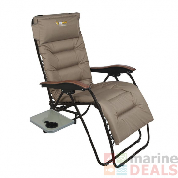 OZtrail Brampton Sun Lounge Recliner Chair with Side Table