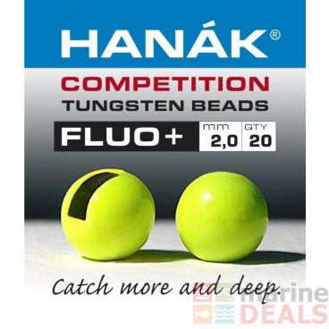 HANAK Competition FLUO+ Tungsten Beads Qty 20 Chartreuse