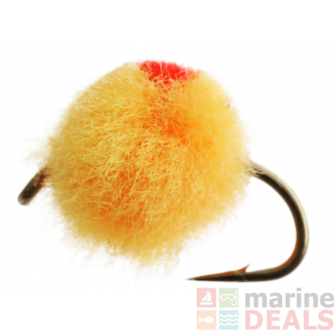 Black Magic Unweighted Mini Globug Trout Fly Fluro Orange Red A14