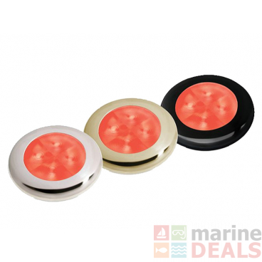 Hella Marine LED Round Courtesy Lamp Clear Lens Red