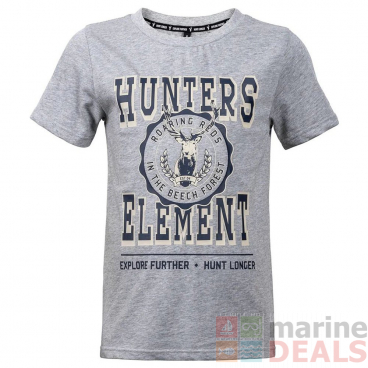 Hunters Element Roaring Reds Kids T-Shirt Grey Marle