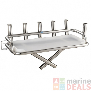 Manta Large Bait Station with 6 Rod Holders and 1 Can Holder fits 2in 50.8mm Ski Pole