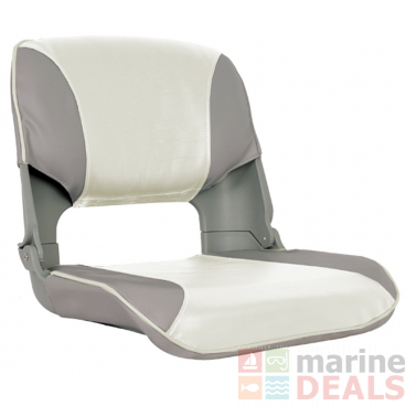 Oceansouth Upholstered Folding Skipper Boat Seat 3-Panel Grey/White