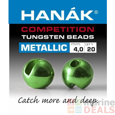 HANAK Competition METALLIC+ Tungsten Beads Green Qty 20