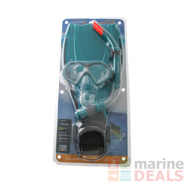 Mirage Mission Adult Dive Mask Snorkel and Fins Set Teal S/M