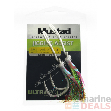 Mustad Ultrapoint 10830NP Kingfish Jigging Assist Hooks 6/0 Qty 2