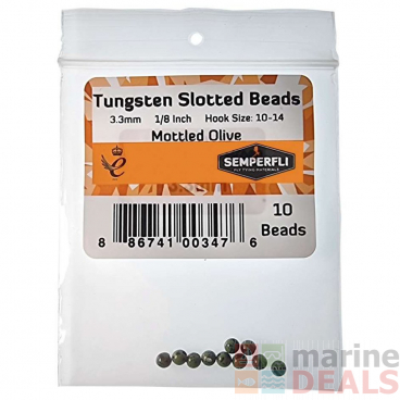 Semperfli Slotted Tungsten Beads 3.3mm Mottled Olive Qty 10