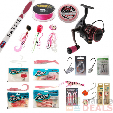 PENN Sassie Ladies PINK Soft Bait and Lure Fishing Package 7ft 4-8kg 2pc