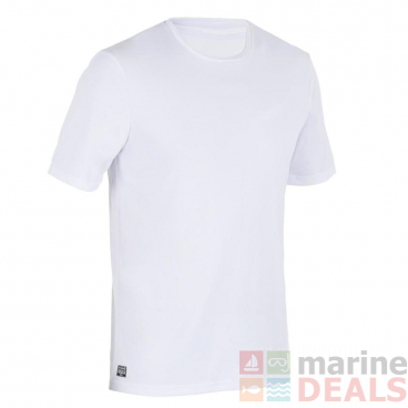 OLAIAN Mens Short-Sleeve Anti-UV Surfing T-Shirt Snow White 2XL