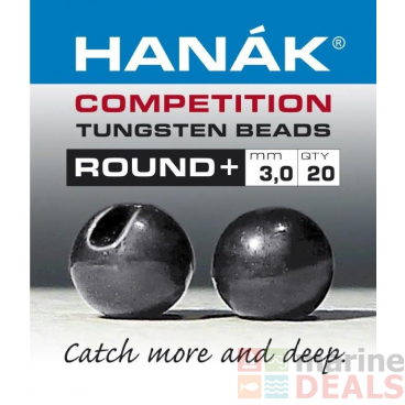 HANAK Competition ROUND+ Tungsten Beads Black Nickel Qty 20