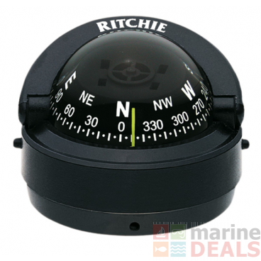 Ritchie Explorer S-53 Surface Mount Boat Compass Black