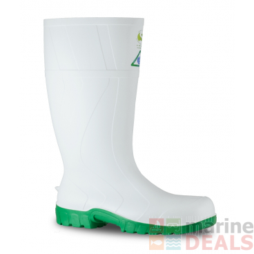 Bata Safemate Non-Slip Steel Toe Gumboots White/Green