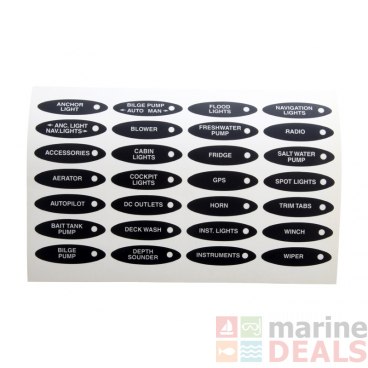 BEP Marine Set-1SP Switch Panel Label Set