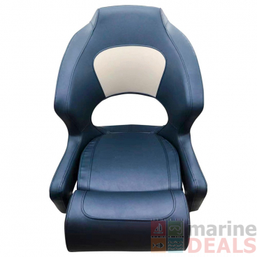 Springfield Deluxe Sport Flip-Up Boat Seat Navy Blue/Grey