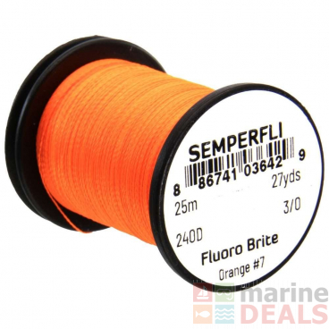 Semperfli Fluoro Brite Fly Tying Thread 3/0 27yd  #7 Orange