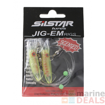 Silstar Jig-em Squid Flasher Rig 7cm Yellow/Orange