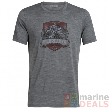 Icebreaker Merino Tech Lite Mens T-Shirt Everest Crest Dark Grey 2XL