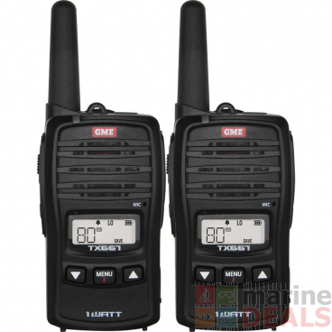 GME TX667TP UHF CB Handheld Radio 1W Twin Pack
