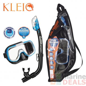 TUSA Sport Mini Kleio Combo Mask and Snorkel Set Fishtail Blue/Black