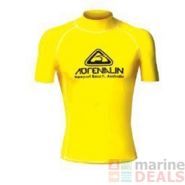 Adrenalin Hi-Vis Club Mens Short Sleeve Rash Vest Yellow 2XL
