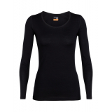 Icebreaker Womens Merino 200 Oasis LS Scoop Top Black