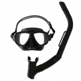 Pro-Dive Twin Lens Silicone Adult Dive Mask and Snorkel Set Black