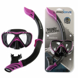 Pro-Dive Twin Lens Premium Silicone Dive Mask and Snorkel Set Purple/Black