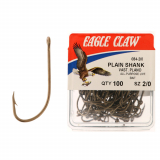 Eagle Claw 084M Bronzed Plain Shank Hooks 2/0