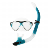 Mares Pearl Adult Dive Mask and Snorkel Set Aqua/Clear