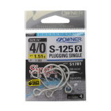 Owner S-125 Plugging Single Taff Wire Hooks 4/0 Qty 4