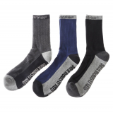Bata Work Socks 3-Pack Black/Navy/Grey UK10-15 / US11-16