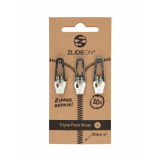 ZlideOn Triple Pack Zipper Silver