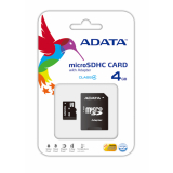ADATA microSDHC Class 4 4GB Memory Card with Adapter