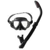 TUSA Splendive Premium Adult Mask and Snorkel Combo Black/Black