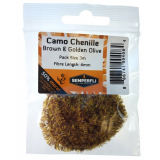 Semperfli Camo Chenille Small 4mm Brown and Golden Olive
