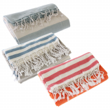 Turkish Hand-loomed Flat-Weave Cotton Beach Towels Set of 3 