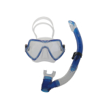 CDX Silicone Diving Mask and Snorkel Set Blue Large